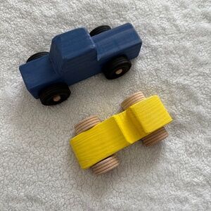 Wooden toy car and truck - new